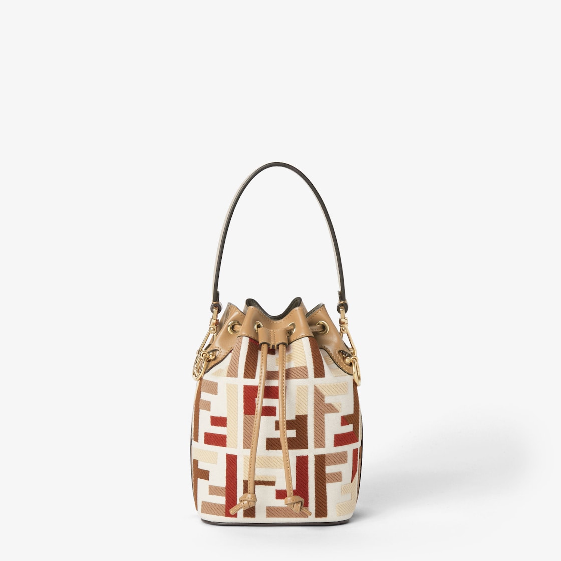 FENDI Mon Tresor Canvas mini-bag with multicolor FF embroidery - Image 1